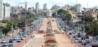 Na Avenida Cristiano Machado, ligao com o Vetor Norte de BH, corredor de nibus tem quase 60% do total concludo(foto: Ramon Lisboa/EM/D.A Press)