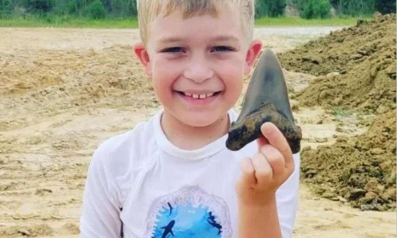 crian�a com dente de tubar�o