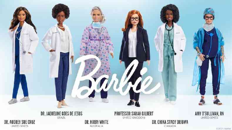 Jaqueline Ges de Jesus (segunda da esq.  dir) foi homenageada com Barbie cientista(foto: Mattel)