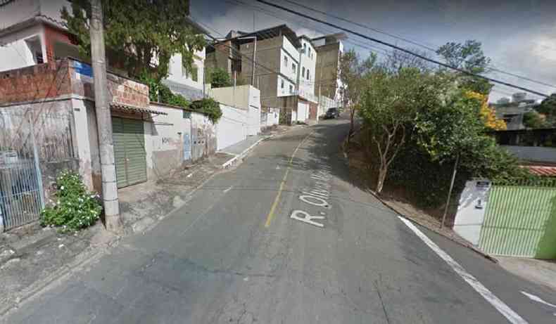 Rua em que aconteceu o crime no bairro Ipiranga, em Juiz de Fora