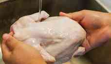 Bactérias: os perigos de lavar o frango antes de cozinhá-lo