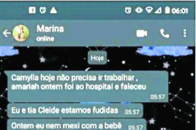 Conversas trocadas entre a dona da creche e uma das funcionrias