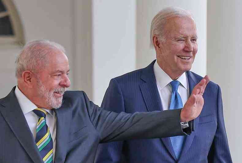 Presidente dos Estados Unidos da Amrica, Joe Biden e o Presidente da Repblica do Brasil, Luiz Incio Lula da Silva, durante Fotografia oficial. Casa Branca, Washington (EUA).