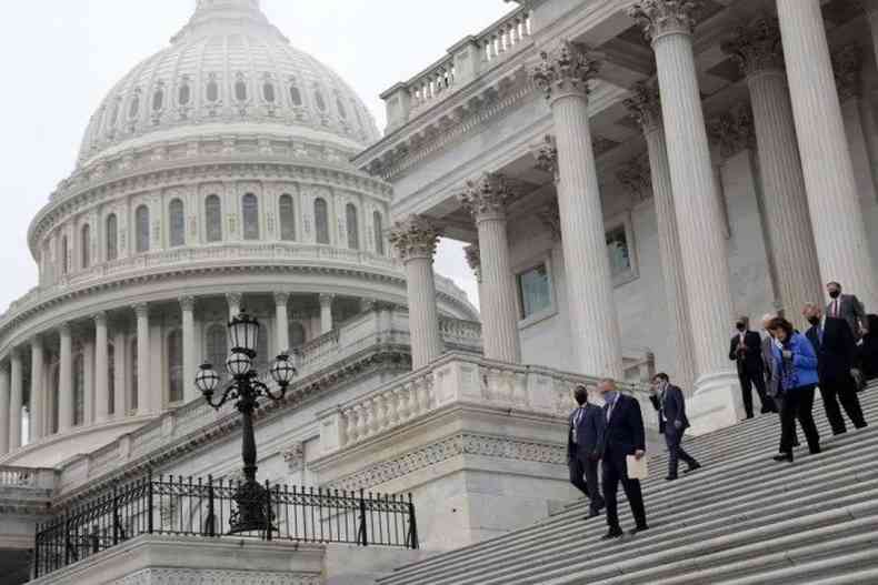 Biden ter o desafio de negociar com o Senado, caso no obtenha a maioria na Casa, para impulsionar planos(foto: Alex Wong/Getty Images/AFP)