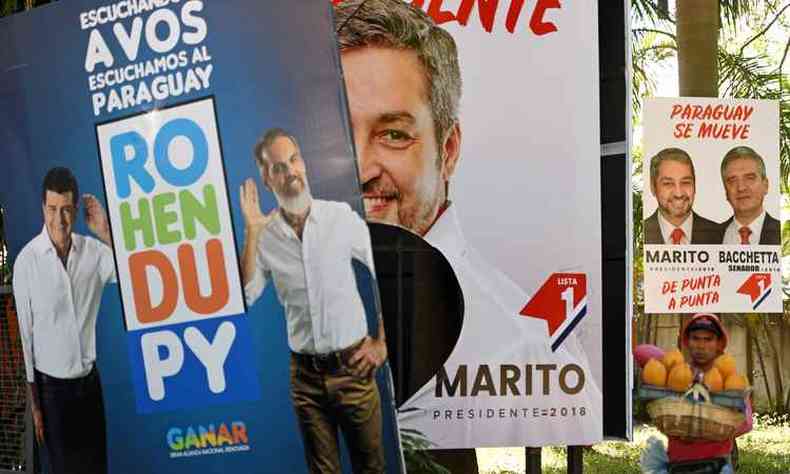 Tanto Mario Abdo Benitez quando Efraim Alegre tem propostas de governo parecidas e conservadoras(foto: NORBERTO DUARTE / AFP )