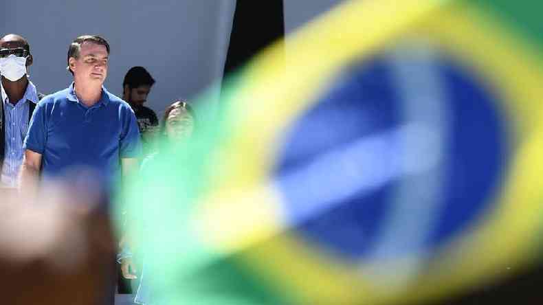 Na pandemia de coronavrus, Bolsonaro j apareceu sem mscara em diversas ocasies(foto: EVARISTO SA/AFP)