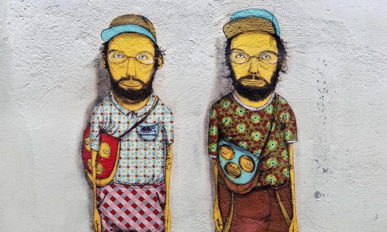 Aautorretrato dos irmos Gustavo e Otavio Pandolfo, conhecidos como OsGemeos 