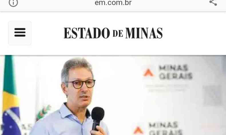 'Fake News' usa pgina do Estado de Minas (foto: Reproduo Internet)