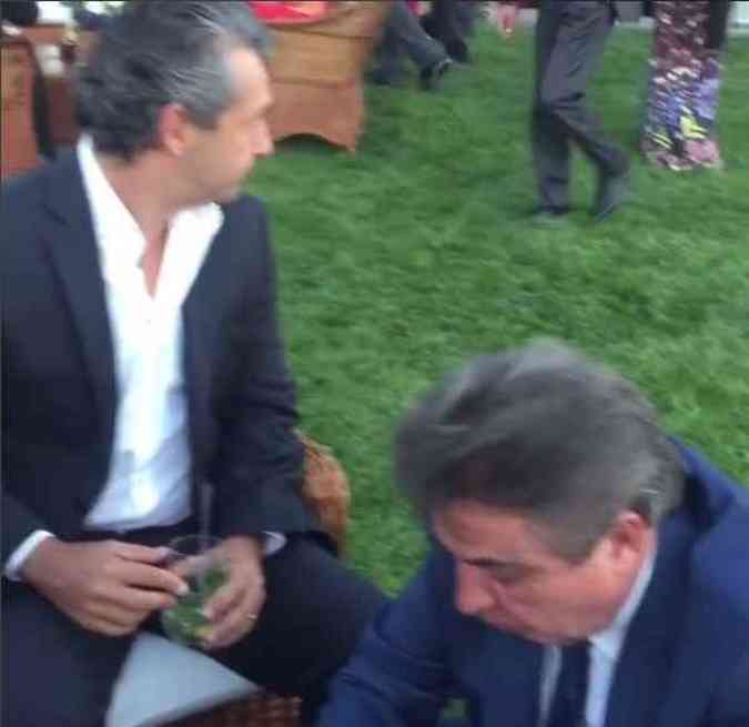 Frederico Pacheco e Zez Perrella compartilham mesa no casamento do filho do senador(foto: Reproduo Instagram)