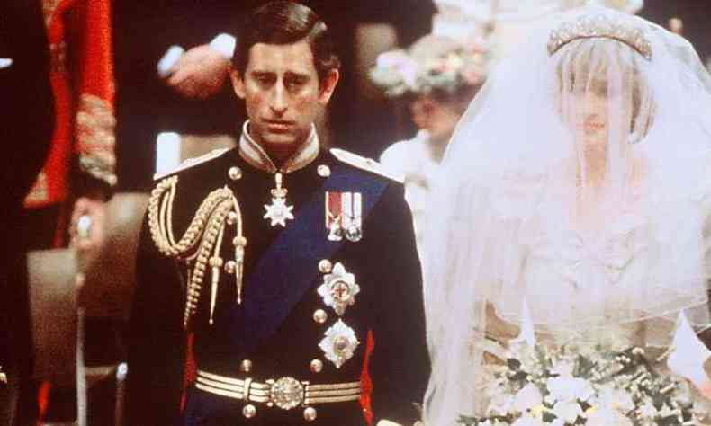 Prncipe Charles e Lady Diana durante o casamento real(foto: AFP - 29/07/1981)