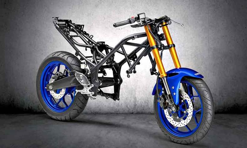 O quadro em tubos de aço integra o motor para maior rigidez e menor peso(foto: Gustavo Epifânio/Yamaha/Divulgação) O quadro em tubos de aço integra o motor para maior rigidez e menor peso(foto: Gustavo Epifânio/Yamaha/Divulgação)