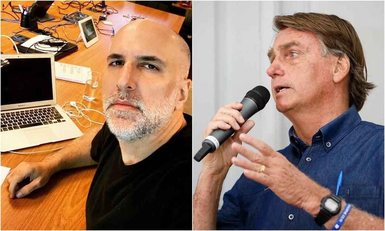Montagem com Antonio Tabet na esquerda e bolsonaro a direita