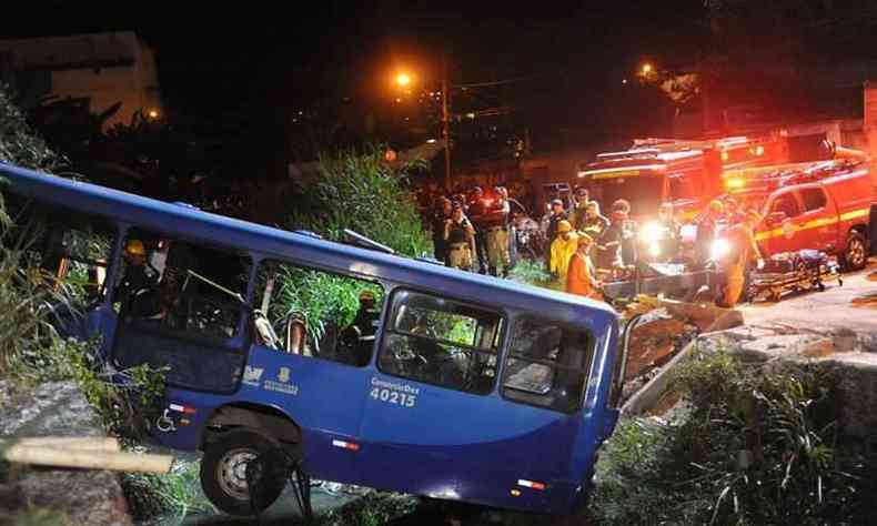 Acidente com nibus em que morreram cinco teria sido causado por falta de freios(foto: Leandro Couri/EM/D.A.Press)