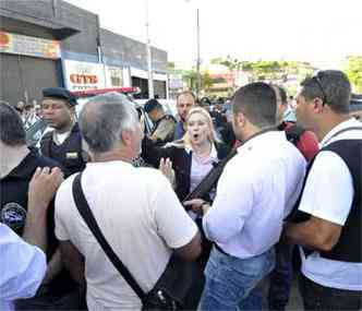 Policiais militares e civis chegaram a se envolver em discusses(foto: Juarez Rodrigues/EM/D.A.Press)