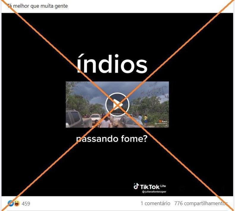Captura de tela feita em 31 de janeiro de 2023 de uma publica��o no Facebook