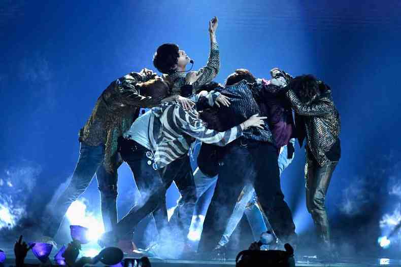 Show da banda sul-coreana BTS na festa do Prmio Billboard, em Las Vegas, no ano passado(foto: Ethan Miller/Getty Images/AFP)