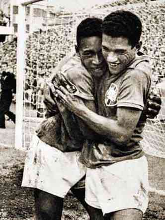 Com Garrincha e Pelé juntos em campo, a Seleção Brasileira nunca perdeu(foto: O Cruzeiro/Arquivo EM - 1958)