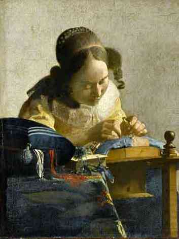 Reproduo da tela de Vermeer 'A rendeira'
