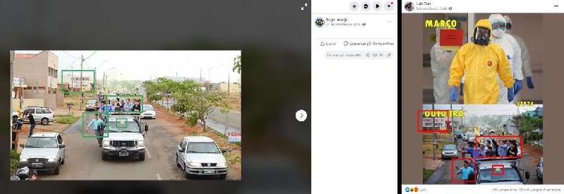 Comparação feita em 16 de outubro de 2020 entre foto publicada no Getty Images (esquerda) e imagem publicada no Facebook Comparação feita em 16 de outubro de 2020 entre foto publicada no Getty Images (esquerda) e imagem publicada no Facebook
