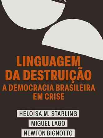 capa do livro linguagem da destruio traz figuras brancas como as duas cpulas do Congresso Nacional