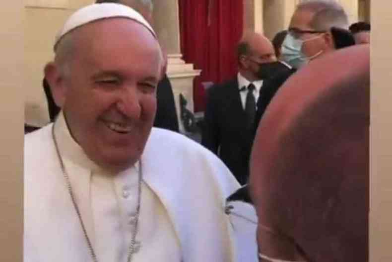 Papa Francisco fez uma piada sobre o Brasil(foto: Redes Sociais/Reproduo)