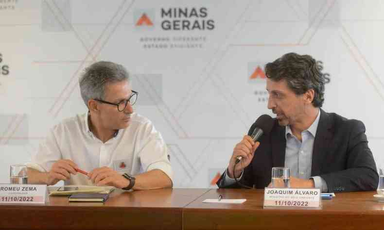 O governador de Minas Gerais, Romeu Zema, e Joaquim Leite, ministro do Meio Ambiente