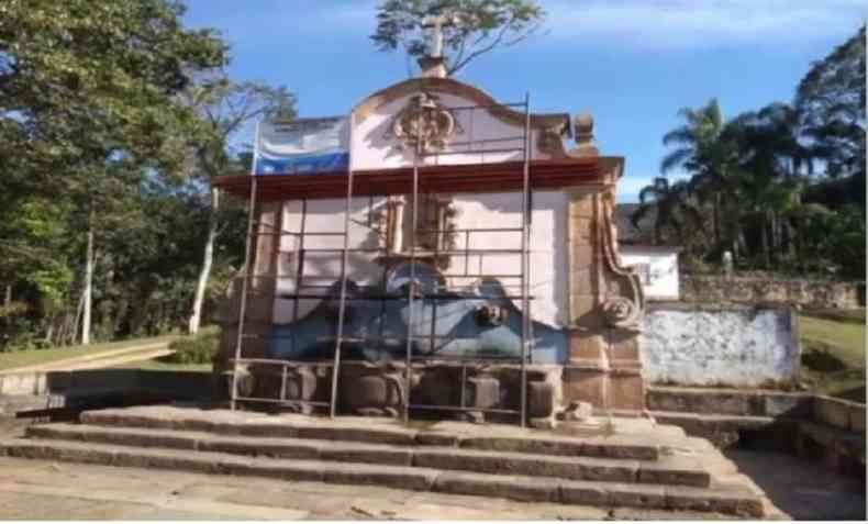 Um dos principais monumentos de Tiradentes, chafariz de So Jos recebeu investimento de R$ 10 mil em sua reforma(foto: Prefeitura de Tiradentes/Divulgao)