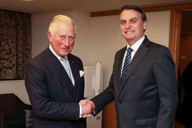 Bolsonaro participou de reunio bilateral com o prncipe Charles, de Gales(foto: Jos Dias/PR)