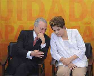 Temer e Dilma repetiro a dobradinha PT-PMDB na chapa presidencial e partidos costuram acordos nos estados(foto: Wilson Dias/ABR)