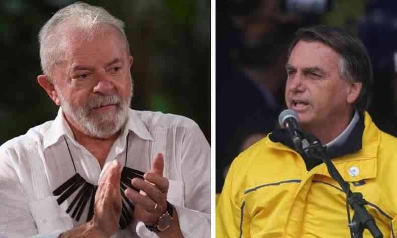 Montagem sobre fotos de Lula e Jair Bolsonaro