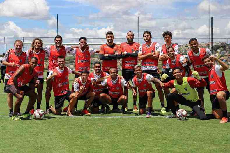Jogadores do Atltico durante treinamento na Cidade do Galo(foto: Pedro Souza/Atltico)