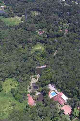Imagem area mostra sitio frequentado pelo ex-presidente Lula em Atibaia (SP)(foto: MARCIO FERNANDES/ESTADAO CONTEDO)