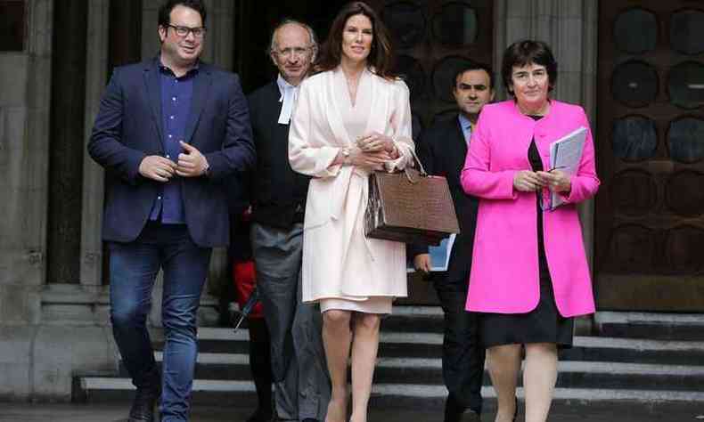 Ex-modelo Christina Estrada deixa tribunal britnico(foto: AFP / Daniel Leal-Olivas )
