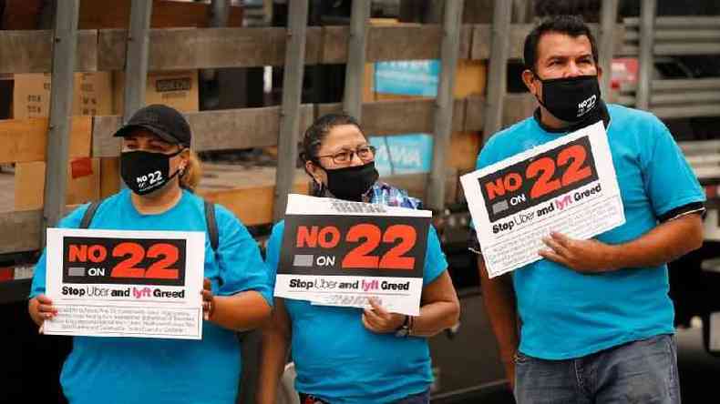 Vrios grupos do sindicato dos motoristas se opuseram  Proposta 22(foto: Getty Images)