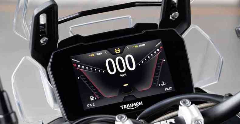 A verso GT Pro tem painel em tela TFT de sete polegadas de dimetro(foto: Triumph/Divulgao)