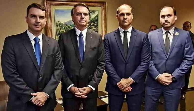 Flavio Bolsonaro, Jair Bolsonaro, Eduardo Bolsonaro e Carlos Bolsonaro