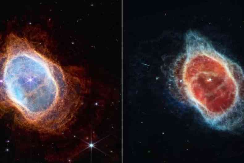 Imagens de duas nebulosas captadas pelo satlite
