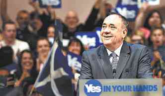 O premi escocs, Alex Salmond, discursa em comcio a favor da separao(foto: DYLAN MARTINEZ/REUTERS)