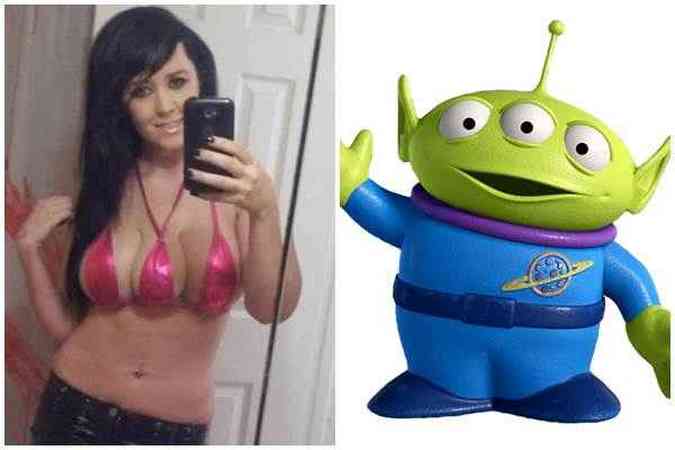 Na internet, a massagista foi comparada ao personagem Alien, de Toy Story(foto: reproduo / facebook)