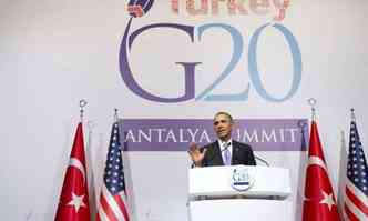 Obama discursou ao fim da cpula do G20 na Turquia(foto: SAUL LOEB/AFP)