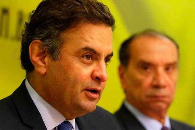 Aécio Neves (PSDB), candidato a presidente da República, ao lado do seu vice, o senador Aloysio Nunes (PSDB-SP): Aécio Neves (PSDB), candidato a presidente da República, ao lado do seu vice, o senador Aloysio Nunes (PSDB-SP):
