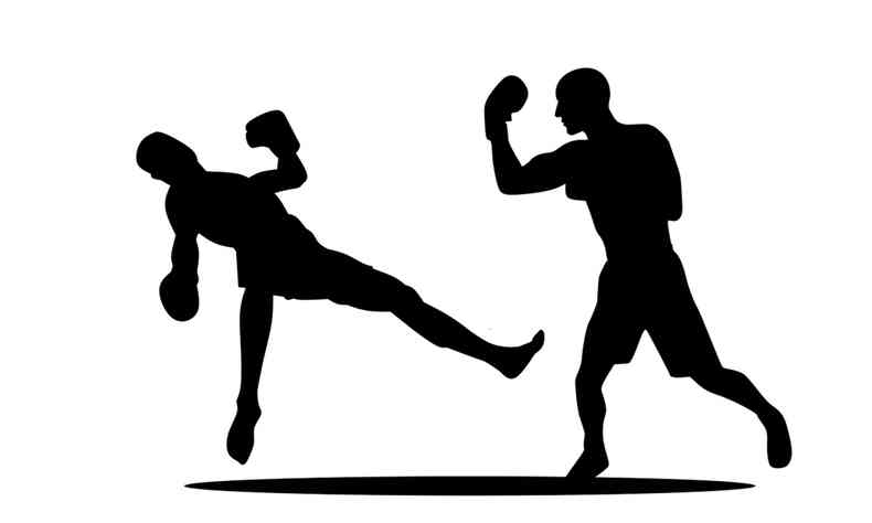 Ilustração de homens lutando boxe