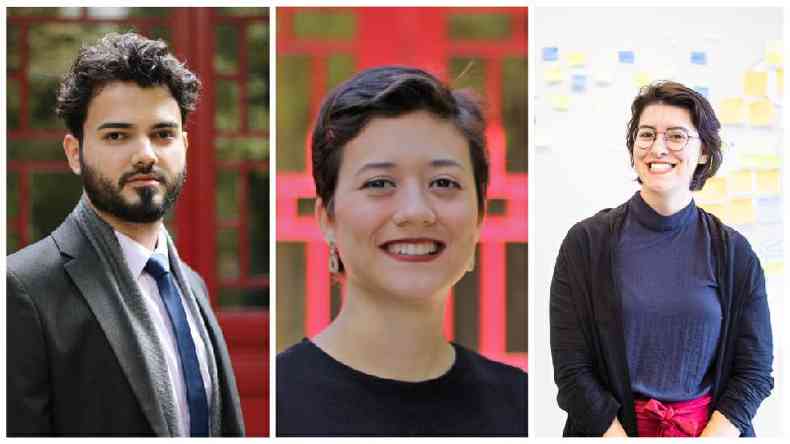 Jordy Pasa, Lvia Costa e Jlia Rosa: pesquisadores so fundadores da plataforma Shmin, que produz contedo analtico em portugus e em espanhol sobre a China(foto: Arquivo pessoal)