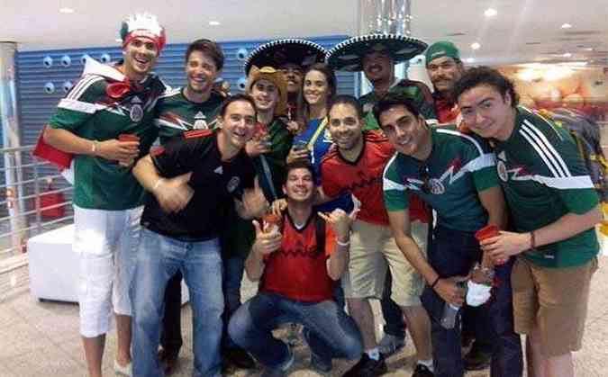 Mexicanos marcam presena na Fan Fest no Expominas(foto: Ana Clara Brant/EM/D.A.Press)