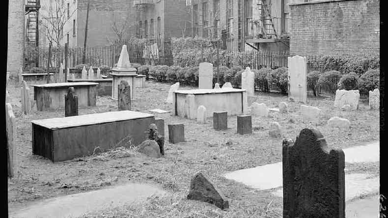 Cemitrio antigo judeu em Nova York(foto: Biblioteca do Congresso dos EUA)