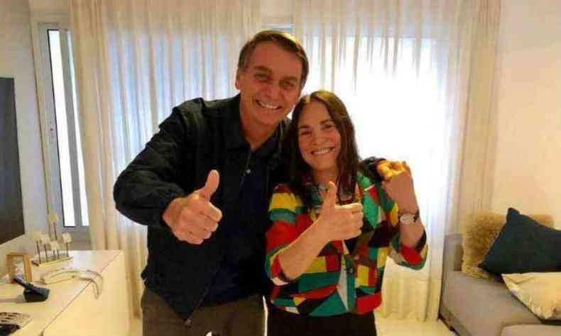 Regina Duarte aceitou participar de uma fase de testes na Secretaria de Cultura de Bolsonaro(foto: Reprodução/Twitter Jair Bolsonaro)