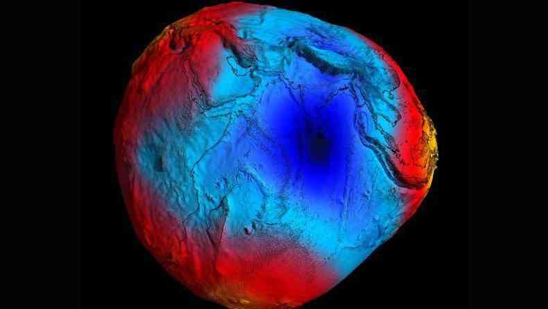 Mapa da Terra com diferentes cores