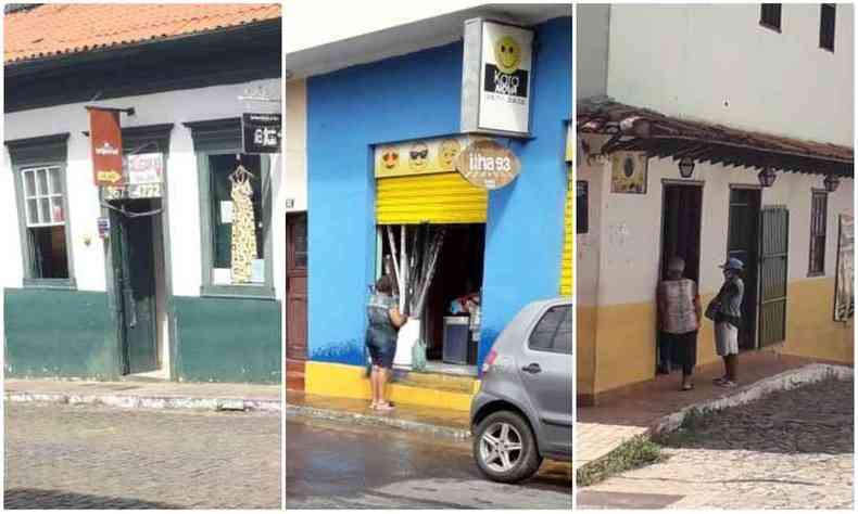 Vrios estabelecimentos considerados no essenciais insistem em permanecer abertos nas ruas do Centro Histrico de Sabar(foto: Reproduo de Internet)