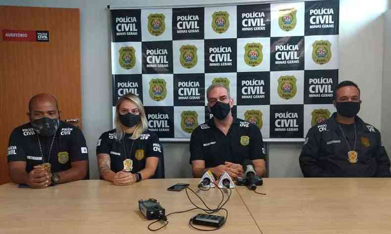 Polcia Civil deu entrevista coletiva sobre o caso nesta manh(foto: Polcia Civil/Divulgao)