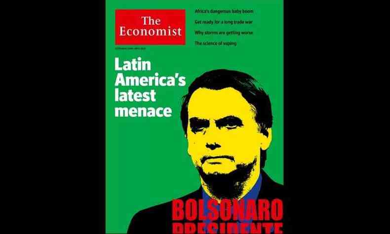 A publicao compara o risco de Bolsonaro ser eleito ao governo de Pinochet, no Chile(foto: Reproduo)
